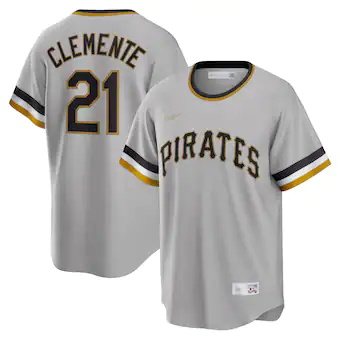 mens nike roberto clemente gray pittsburgh pirates road coo